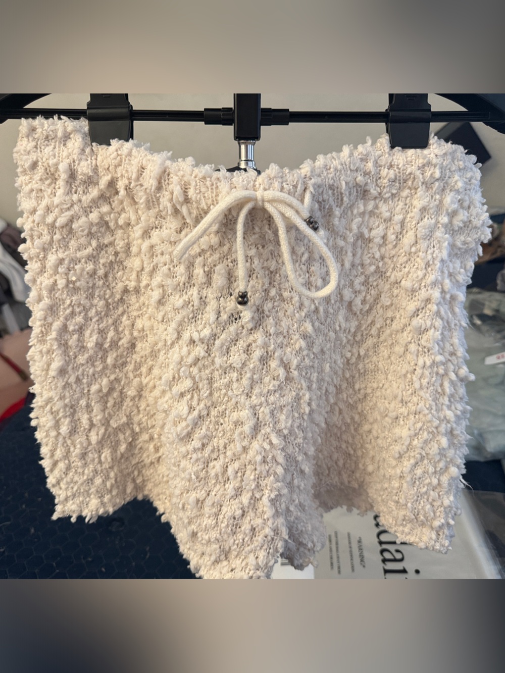 NWOT POL Cozy Plush Shorts in Cream - L